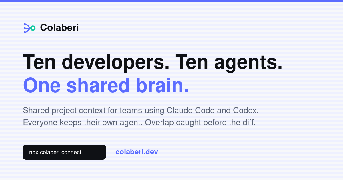 Colaberi — Your teammates' coding agents don't know what yours just did. Colaberi gives every…